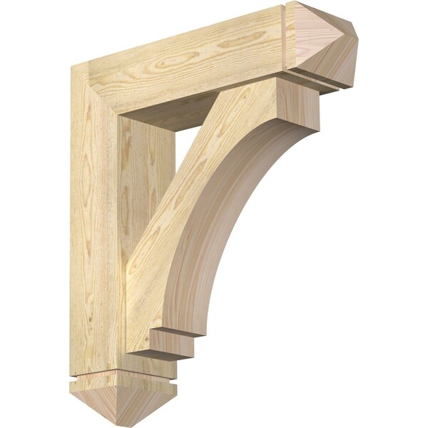 Ekena Millwork Imperial Arts and Crafts Rough Sawn Bracket w/ Offset Brace, Douglas Fir, 8"W x 30"D x 34"H BKT0806X30X34IMP03RDF - main